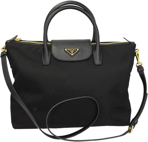 Prada Black Nylon Tote Bag With Shoulder Strap Bn2541 Nero